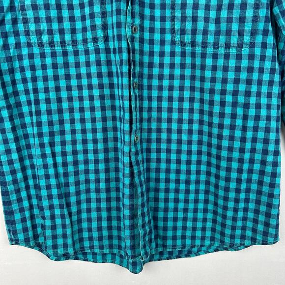 Levi's 80s Vintage Teal Button Up Camp Shirt Long Sleeve Men's Size M - Picture 3 of 10